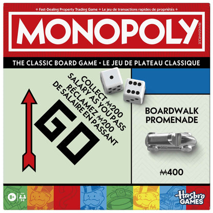 Monopoly Board Game | Classic Game with Storage Tray and Larger Tokens | Ages 8+ | 2 to 6 Players | Family Games for Kids and Adults | Kids Gifts (English & French) 🍁 All In One Marketplace Canada