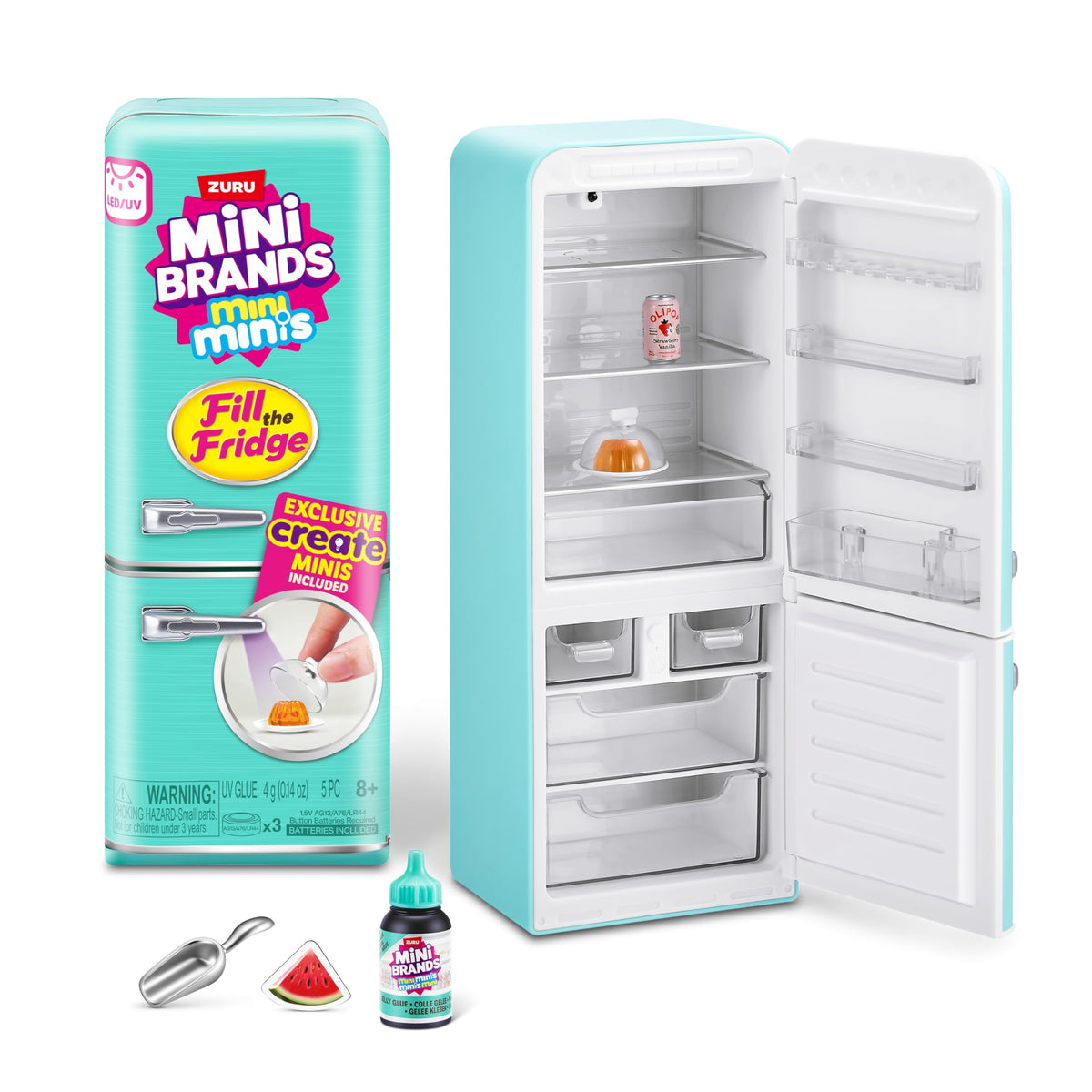 Mini Brands Fill The Fridge Playset w/UV Light by ZURU, Collectibles, DIY, Resin Play, Exclusive Recipe, NOT Edible, 8+ 🍁 All In One Marketplace Canada
