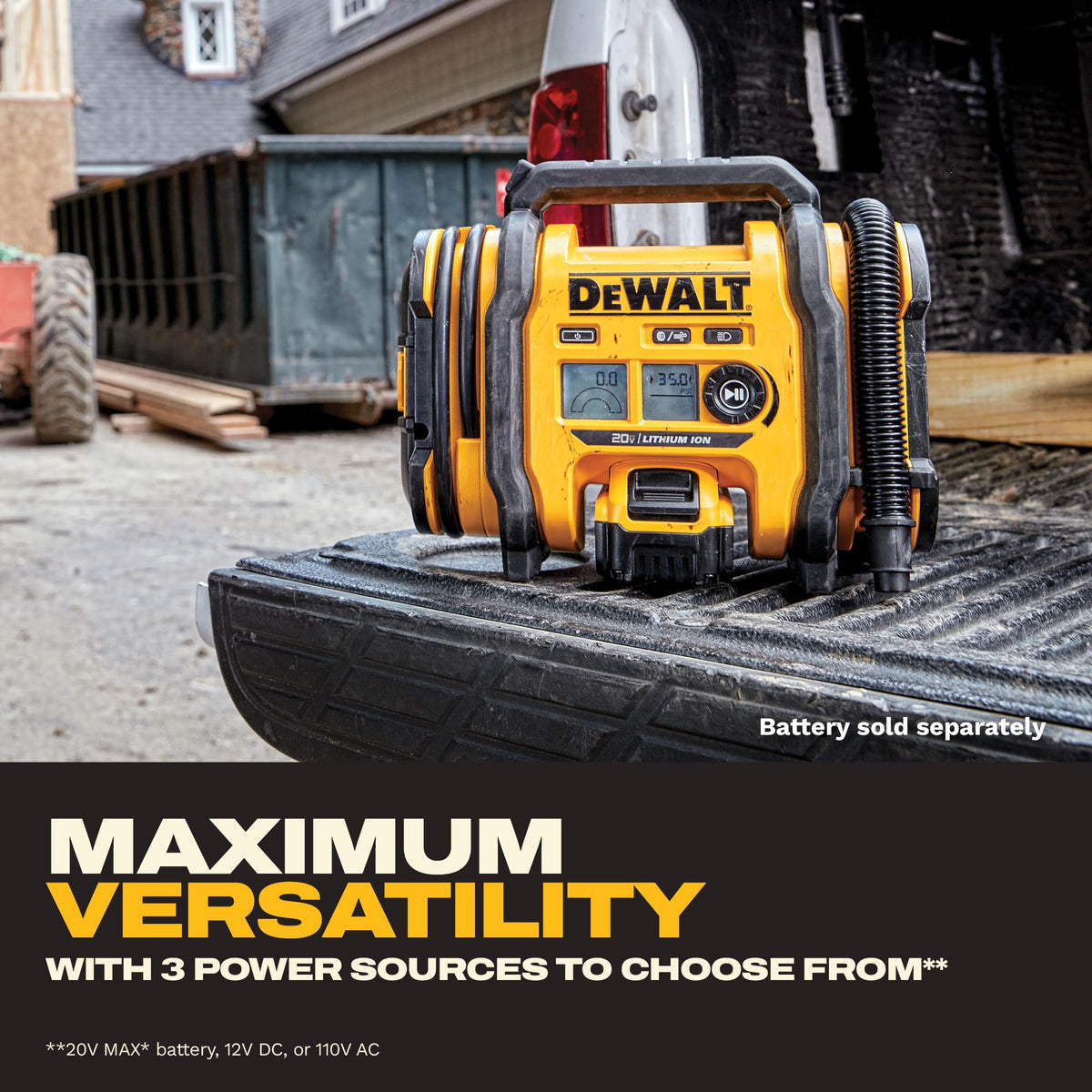DEWALT 20V MAX* Cordless Tire Inflator, Tool Only (DCC020IB) 🍁 All In One Marketplace Canada