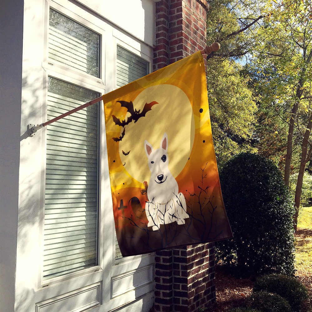 Caroline's Treasures BB4404CHF Halloween Bull Terrier White Canvas House Size Flag, Large, Multicolor