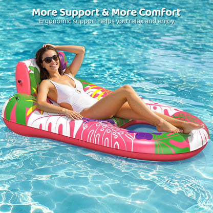 SEETOHOME 2 Pack Pool Floaties for Adults, Heavy Duty Inflatable Pool Lounger Floating Adult with Detachable Cup Holders & Backrest, Adult Pool Float Lounger for Beaches, Lakes, Rivers, Parties 🍁 All In One Marketplace Canada