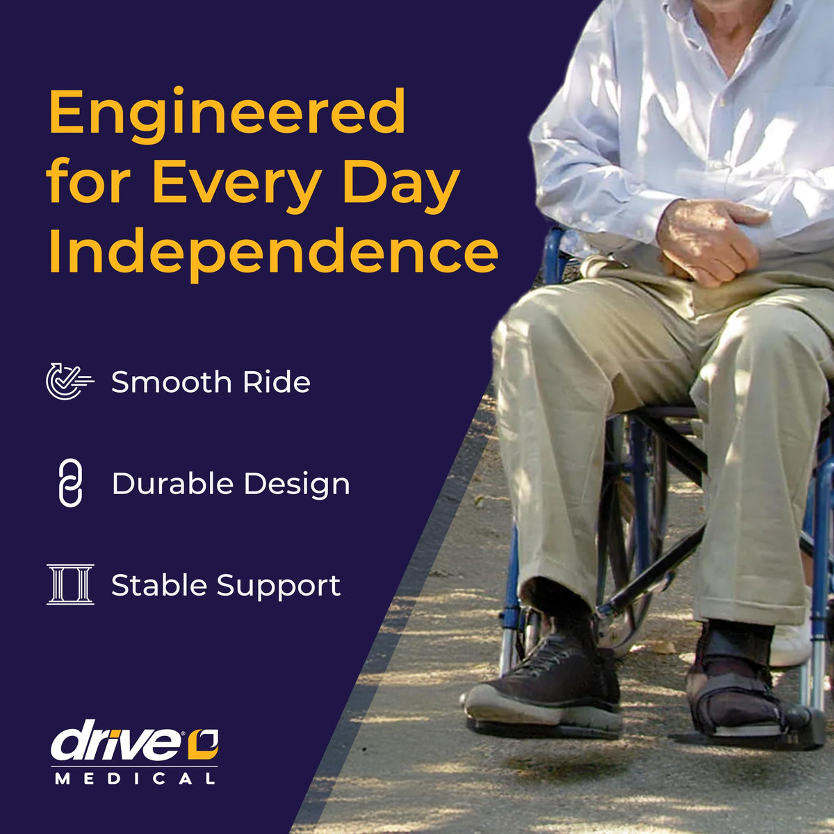 Drive Medical Single Axle Blue Streak Wheelchair, Flip Back Desk Arm, Swing Away Footrests, 18", 1 Count 🍁 All In One Marketplace Canada