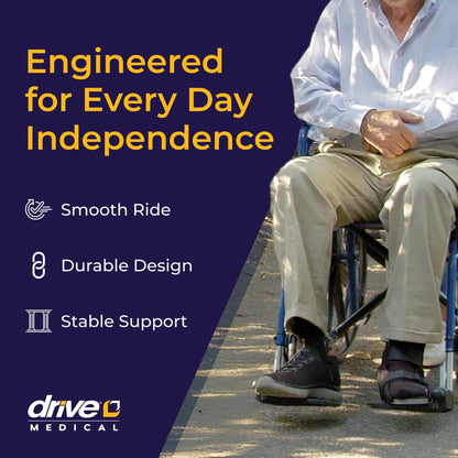 Drive Medical Single Axle Blue Streak Wheelchair, Flip Back Desk Arm, Swing Away Footrests, 18", 1 Count 🍁 All In One Marketplace Canada