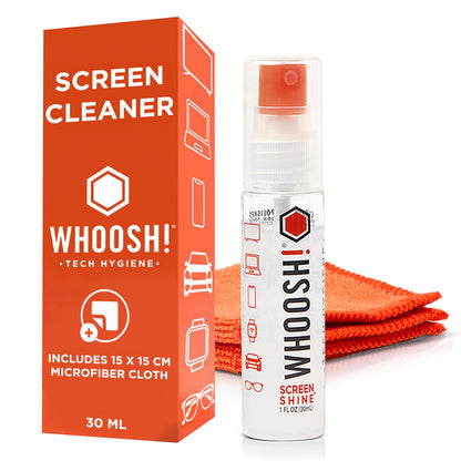 WHOOSH! Screen Shine Go 30 ml – Refillable Laptop Cleaner, Safe Streak-Free Glasses Cleaning Spray for TV, OLED, MacBook, Monitor or Car, Includes 15x15 cm PROTX2 Microfiber Cloth 🍁 All In One Marketplace Canada