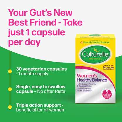 Culturelle Probiotics, Women’s Healthy Balance, 30 Capsules, 5 Clinically Proven Probiotic Strains to Support Digestive, Immune & Vaginal Health* 🍁 All In One Marketplace Canada
