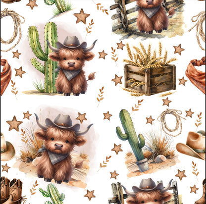 Pyjama vache highland cow-boy western