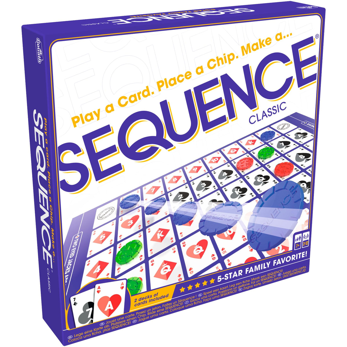 Jax Sequence - Original Sequence Game with Folding Board, Cards and Chips, 10.3" X 8.1" X 2.31" 🍁 All In One Marketplace Canada