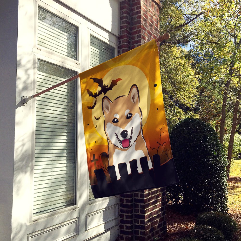 Caroline's Treasures BB1783CHF Halloween Shiba Inu Canvas House Size Flag, Multicolor, Large