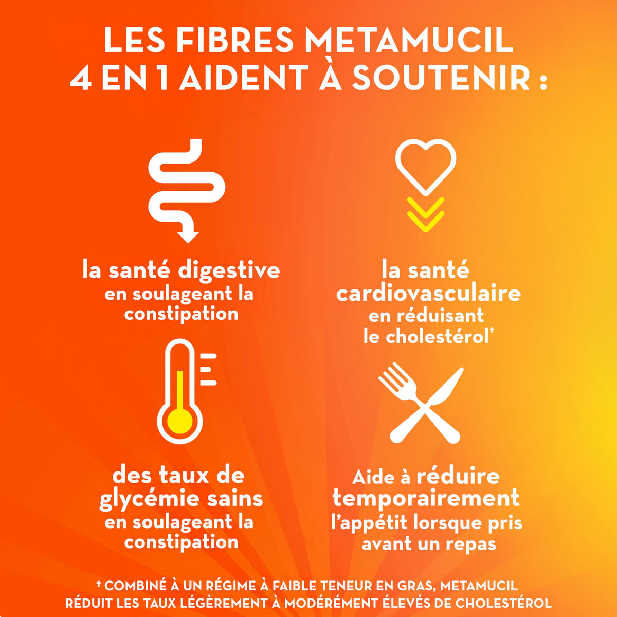 Metamucil, Daily Psyllium Husk Powder Supplement Packets, Sugar-Free, 4-in-1 Fibre for Digestive Health, Orange Smooth Flavored Drink, 44 Servings 🍁 All In One Marketplace Canada