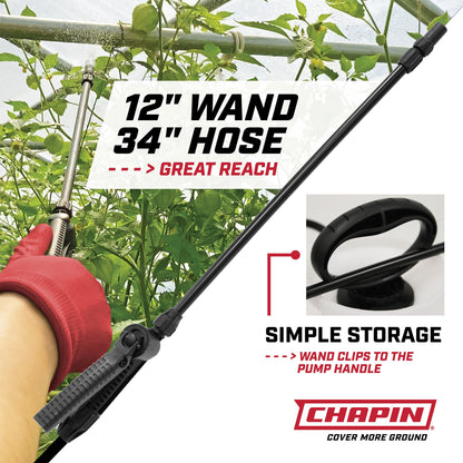 Chapin 22000 Pump Sprayer, 1G (4.5L), Lawn & Garden, Translucent Poly Tank, Funnel-Top, SureSpray, Anti-Clog Filter, Adjustable Cone Nozzle, 34" Hose, Fertilizer, Weed & Pest Applications, 2 Pack 🍁 All In One Marketplace Canada