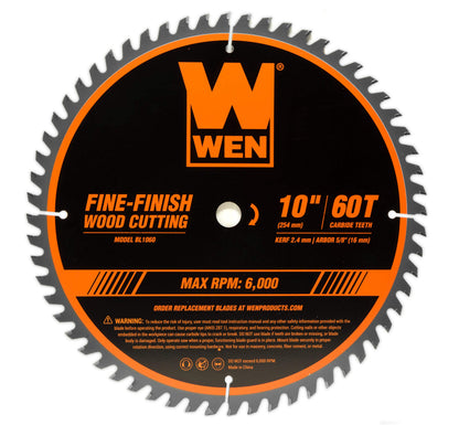 WEN BL1060 10-Inch 60-Tooth Fine-Finish Professional Woodworking Saw Blade for Miter Saws and Table Saws, Silver,Pack of one 🍁 All In One Marketplace Canada