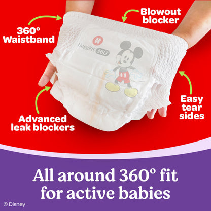 Huggies Size 3 Baby Diapers, Little Movers HuggFit 360° Baby Diapers with 360° Waistband, Size 3 (16-28 lbs), 136 Count, Packaging May Vary 🍁 All In One Marketplace Canada