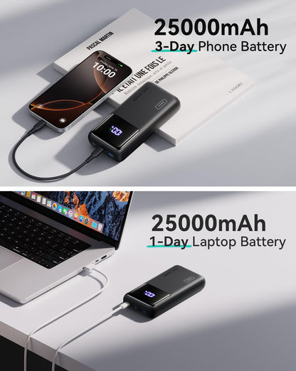INIU Laptop Power Bank, 100W 25000mAh Portable Laptop Charger, Fast Charging USB C in&Out External Battery Pack, Travel Powerbank for Laptop MacBook iPad Steam Deck iPhone 17 16 Samsung S25 etc 🍁 All In One Marketplace Canada