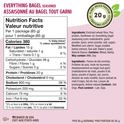 Lenny & Larry's Everything Bagel FITZELS – Savory Pretzel Snacks Incredibly Tasty, High Protein Salty, Vegan, 20g of Plant Based Protein (eight) Bags, 3 oz Each 🍁 All In One Marketplace Canada