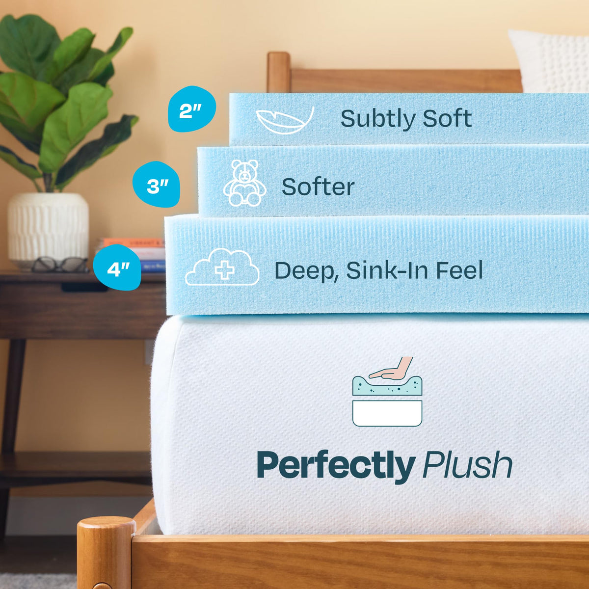 Linenspa 3 Inch Memory Foam Mattress Topper, Gel Infused Twin XL Mattress Topper, CertiPUR-US Certified, Topper Only 🍁 All In One Marketplace Canada