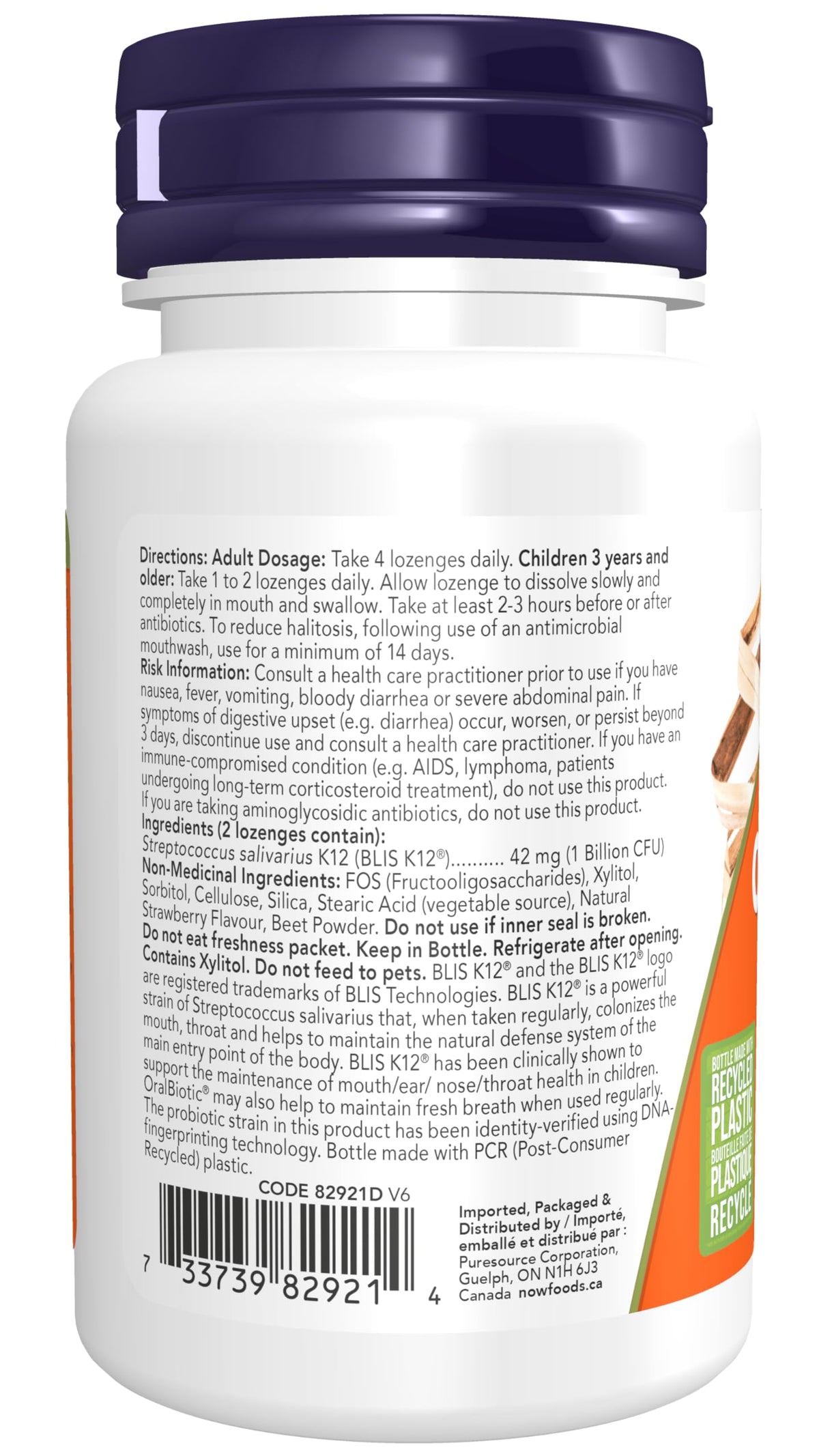 NOW Supplements, OralBiotic, Developed for Adults & Children, Strain Verified, 60 Lozenges 🍁 All In One Marketplace Canada