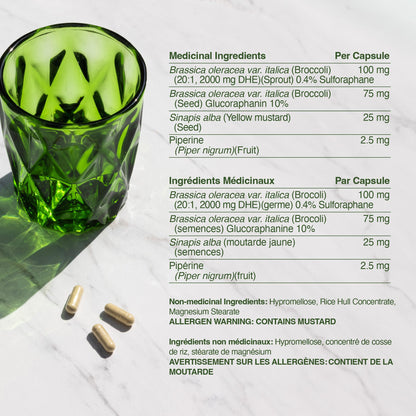 Sulforaphane Supplement from Broccoli Sprouts | 405mg Complex | NRF2 Activation With Glucoraphanin, Broccoli Seed Extract, & Mustard Seed | Supports Cellular Health with Antioxidants | 60 Capsules 🍁 All In One Marketplace Canada