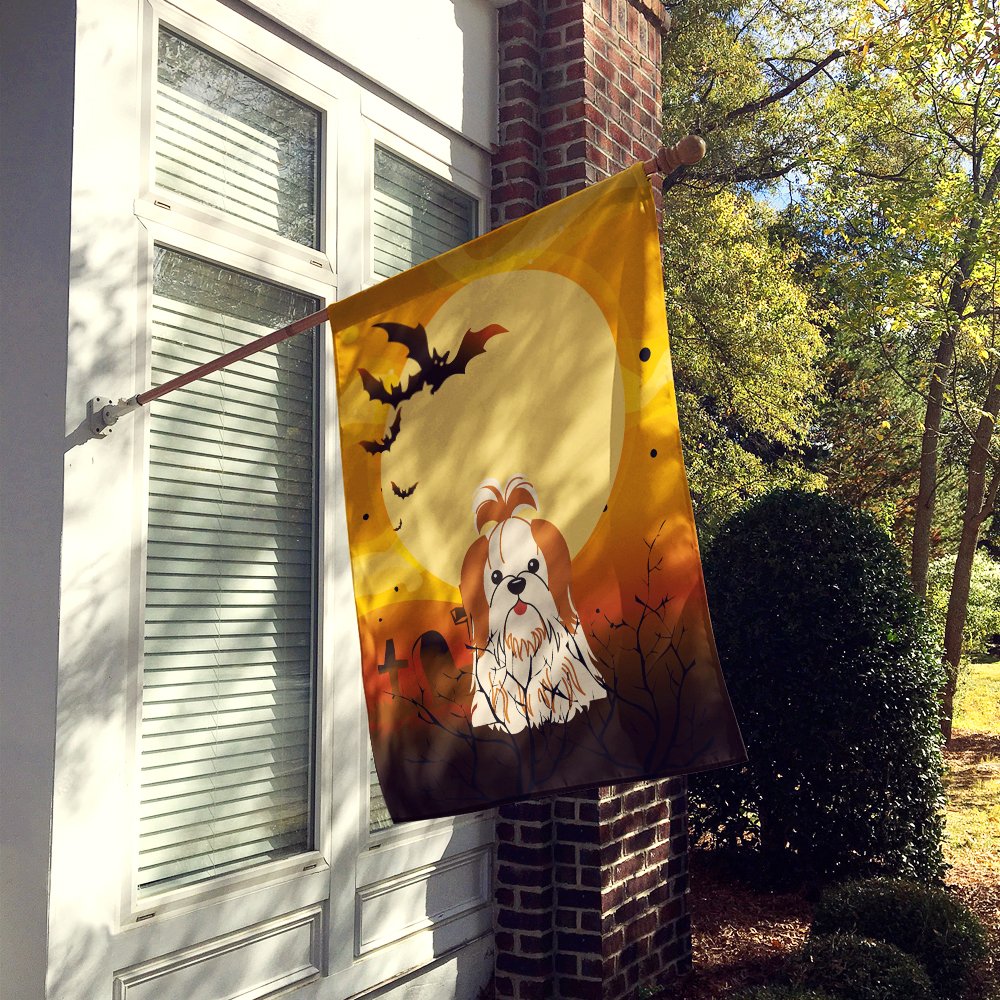 Caroline's Treasures BB4353CHF Halloween Shih Tzu Red White Flag Canvas House Size, Large, Multicolor