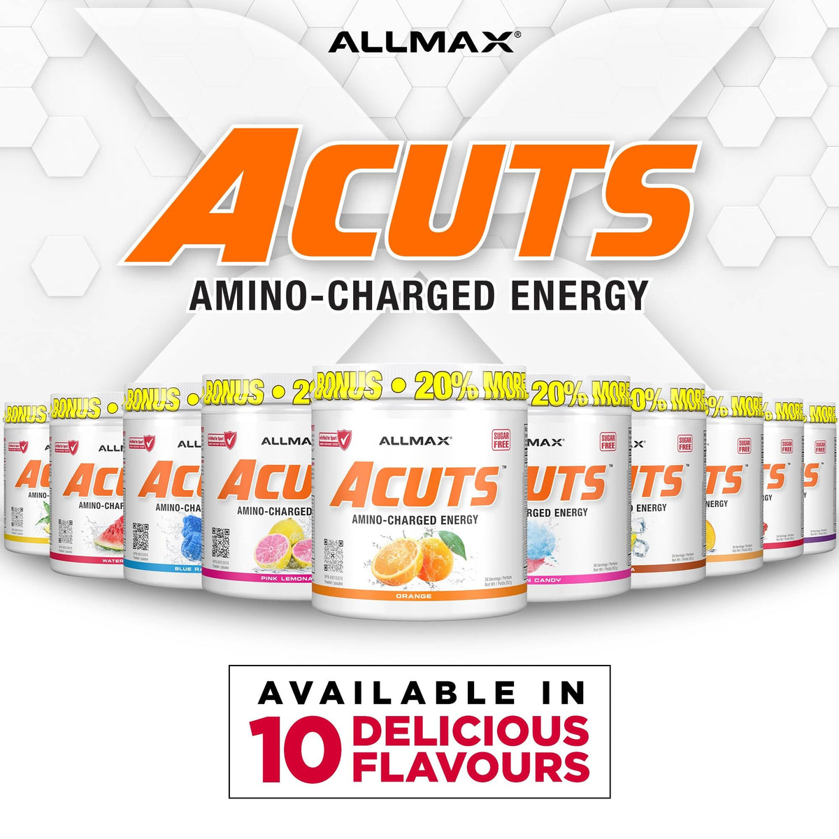 ALLMAX ACUTS Amino Energy Powder with Amino Acids Supplement, Watermelon, 36 Servings, Caffeine, Green Coffee Extract, 2000 mg Taurine, L-Carnitine, Sugar Free, Gluten & Dye Free, Amino Acid Drink 🍁 All In One Marketplace Canada