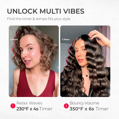 TYMO ROVY Hair Waver Curling Iron, 3-Barrel Ionic Hair Curler with 9 Heat Settings, Beach Waves Crimper for Women, Travel-Friendly, Anti-Scald, Fast Heating, Easy to Use, Pink, 1.25 inch 🍁 All In One Marketplace Canada