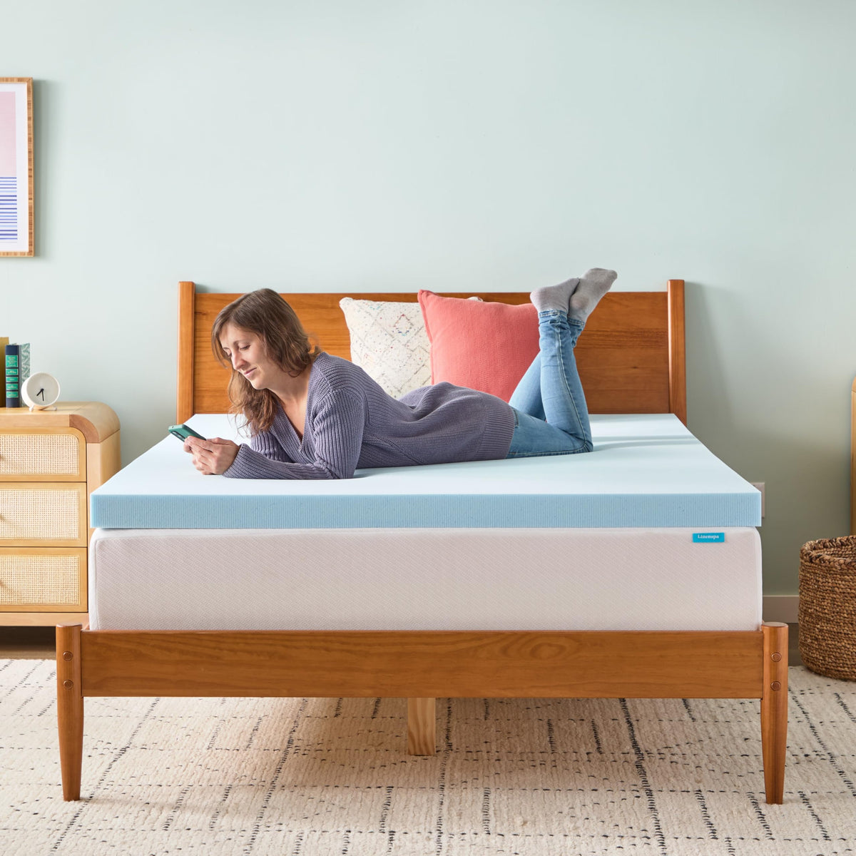 Linenspa 3 Inch Memory Foam Mattress Topper, Gel Infused Twin XL Mattress Topper, CertiPUR-US Certified, Topper Only 🍁 All In One Marketplace Canada