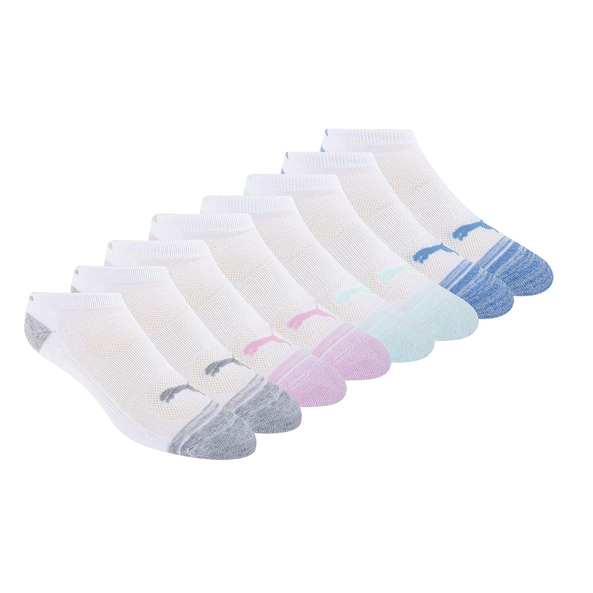 PUMA womens 8 Pack Low Cut Socks, White, 9-11 🍁 All In One Marketplace Canada