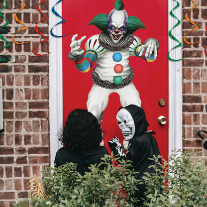 Beistle Cardstock Paper Jointed Creepy Clown Halloween Decorations for Home, Office, or Haunted House Party Supplies