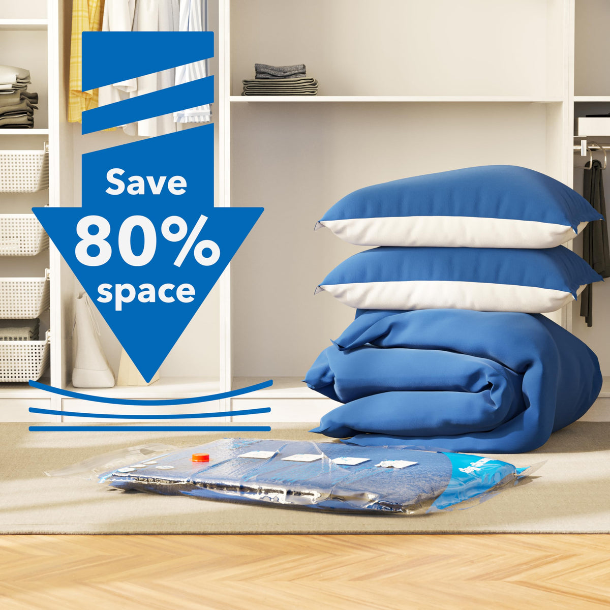 8 Pack Vacuum Storage Bags with Electric Air Pump，2 jumbo,2 large,2 midium,2 small bags,travel vacuum bags for luggage,vacuum seal bags for clothing travel 🍁 All In One Marketplace Canada