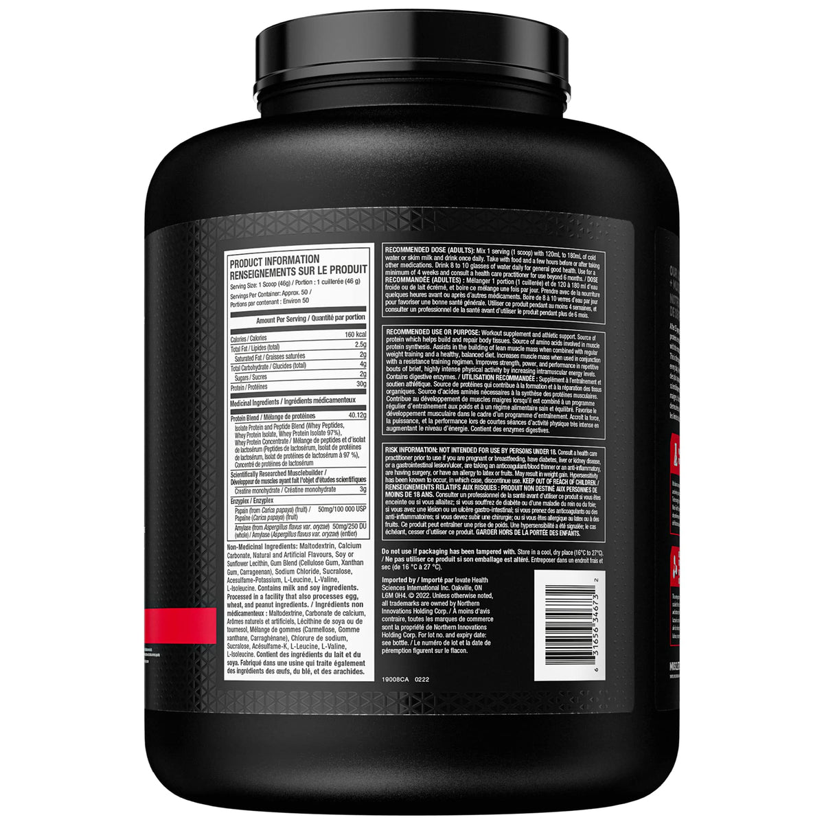 Muscletech Whey Protein Powder - Nitro-Tech Ultimate Muscle Building Formula with Whey Protein Isolate & Peptides - 30g of Protein, 3g of Creatine & 6.8g of BCAA - Vanilla Cream, 5 Pound (Pack of 1) 🍁 All In One Marketplace Canada