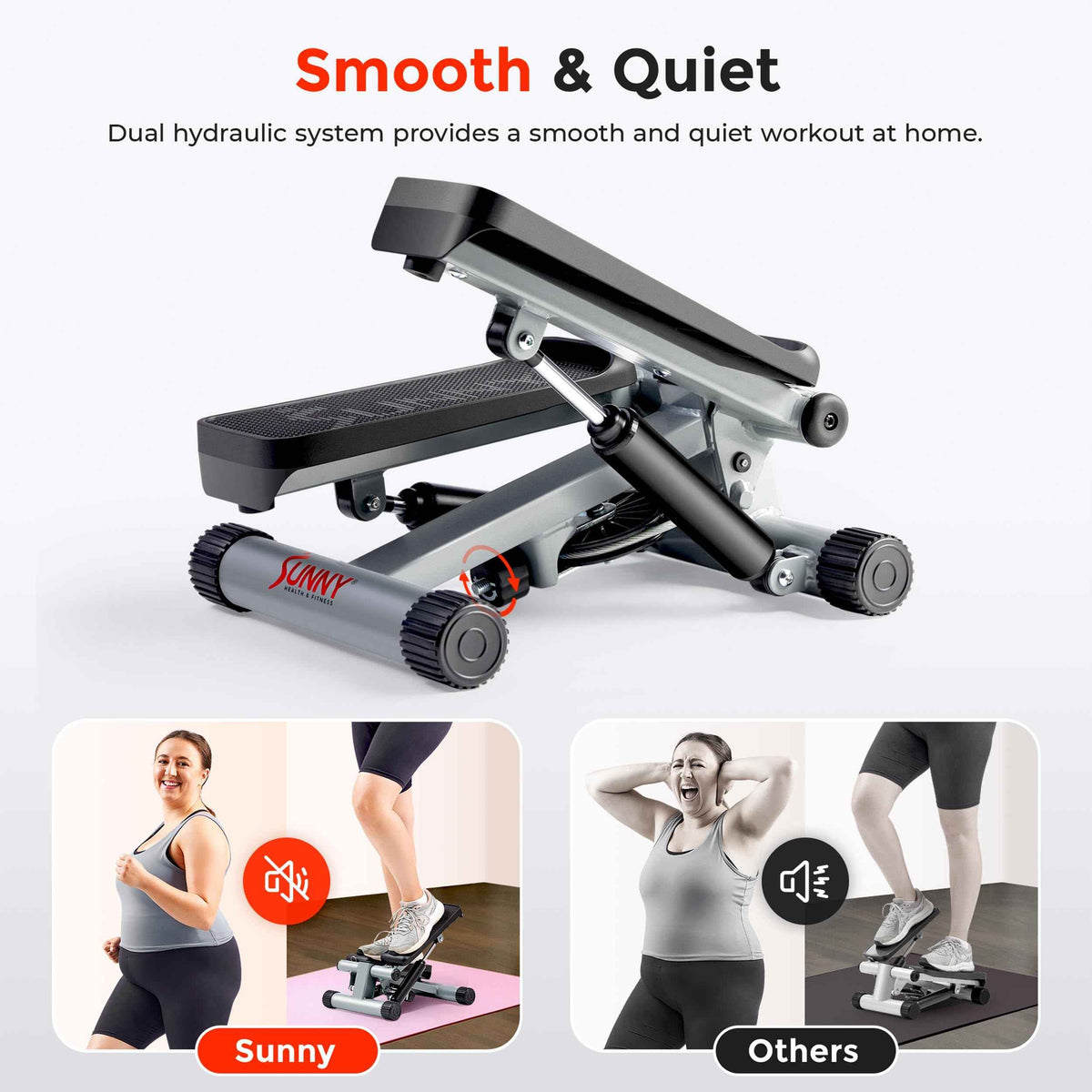 Sunny Health & Fitness Mini Stepper for Exercise, Low-Impact Stair Step Cardio Equipment with Resistance Bands, Digital Monitor - NO. 012-S 🍁 All In One Marketplace Canada