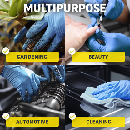72HRS Blue Nitrile Gloves - 4 Mil Disposable Gloves (200 Pieces, Large) 🍁 All In One Marketplace Canada