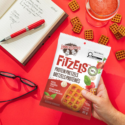 Lenny & Larry's Pizza Palooza FITZELS – Savory Pretzel Snacks Incredibly Tasty High Protein, Salty, Vegan, 20 g of Plant Based Protein (eight) Bags, 85 g Each 🍁 All In One Marketplace Canada