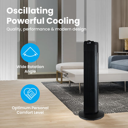 Senville 27" Standing Fan for Bedroom and Home with 60° Oscillation, 3 Speed, Compact Space-Saving Design, SENFZ10-19M 🍁 All In One Marketplace Canada