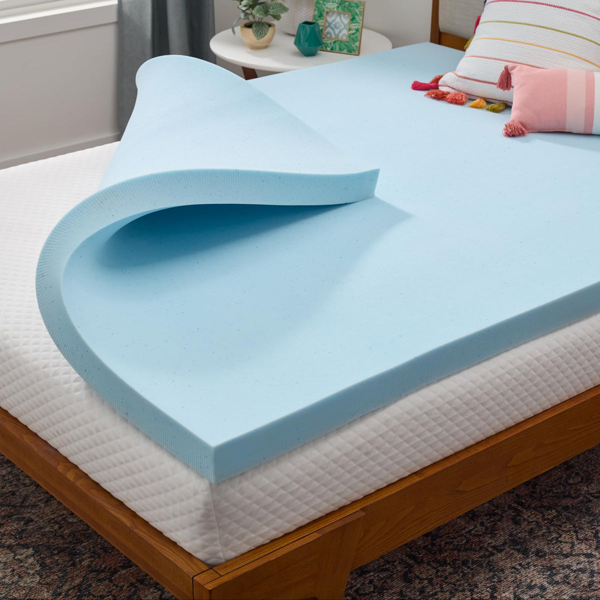 Linenspa 3 Inch Memory Foam Mattress Topper, Gel Infused RV Queen Mattress Topper, CertiPUR-US Certified 🍁 All In One Marketplace Canada