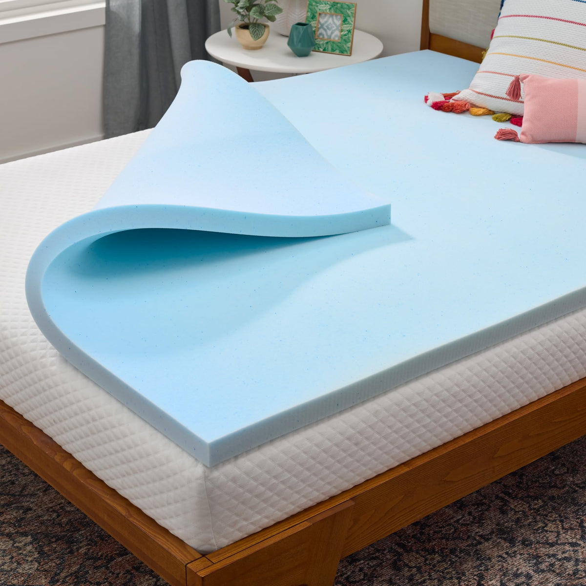 Linenspa 2 Inch Memory Foam Mattress Topper, Gel Infused King Mattress Topper, CertiPUR-US Certified 🍁 All In One Marketplace Canada