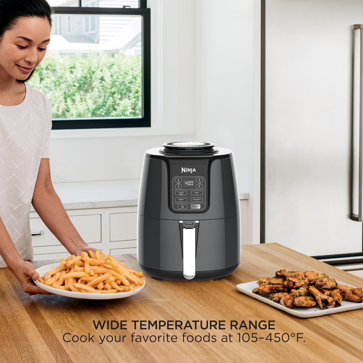 NINJA AF101C, Air Fryer, 3.8L Less Oil Electric Air Frying, Equipped with Crisper Plate + Multi-Layer Rack + Non Stick Basket, Programmable Control Panel, Black, 1550W, (Canadian Version) 🍁 All In One Marketplace Canada