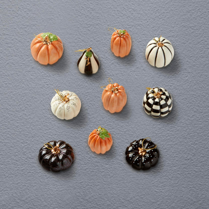Lenox Pumpkin 10-Piece Mini Porcelain Halloween Hanging Ornament Set