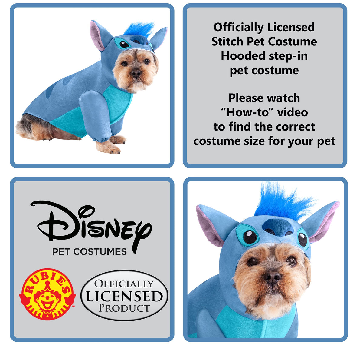 Rubies Disney Lilo & Stitch - Stitch Pet Costume, Medium for Themed Parties and Halloween