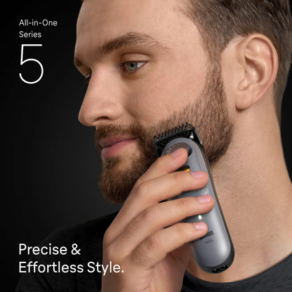 Braun All-in-One Series 5 Trimmer Kit, 40 Lengths, Ultra Sharp Blade, AIO 5510, Moonstone Grey 🍁 All In One Marketplace Canada