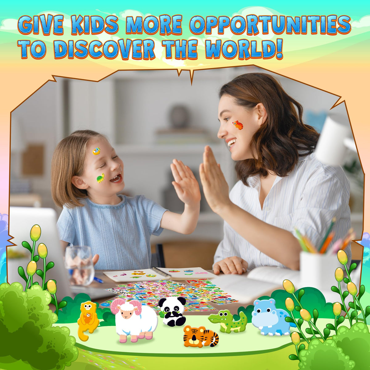 3200+ Stickers for Kids, 3D Puffy Stickers, 64 Different Sheets, Cute Animals Stickers for Boys Girls Teachers, Classroom Reward, Craft Scrapbooking, Party Gift 🍁 All In One Marketplace Canada