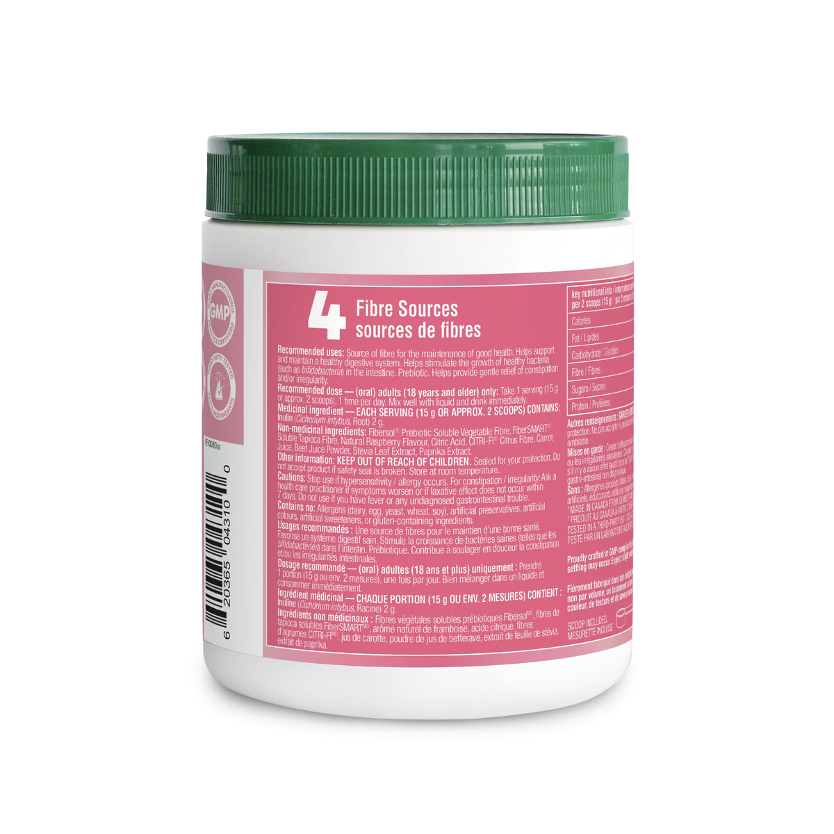 Organika Canadian-Made Belli Bliss Fibre | High Fibre Blend, 4 Diverse Sources of Fibre | Supports Digestive Health, Constipation Relief, Weight Control - Raspberry, 450g 🍁 All In One Marketplace Canada