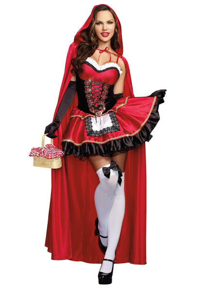 Dreamgirl Women's Red Riding Hood Costume, Adult Halloween Fashion, Red,black, X-Small