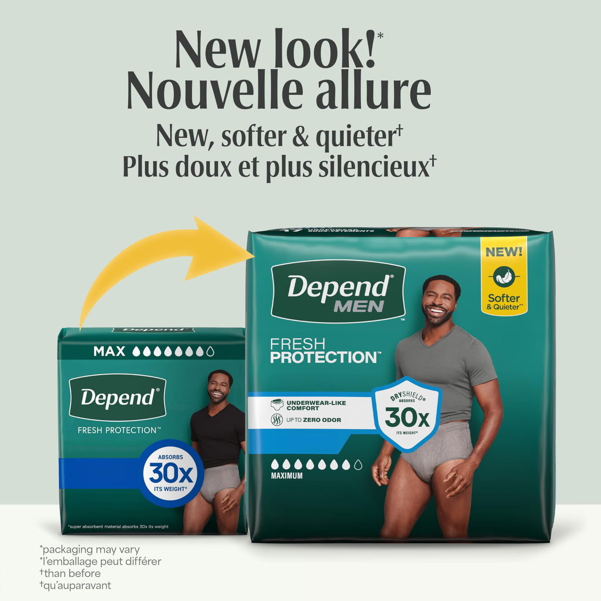 Depend Fresh Protection Adult Incontinence Underwear for Men (Formerly Depend Fit-Flex), Disposable, Maximum, Extra-Large, Grey, 68 Count (2 Packs of 34) 🍁 All In One Marketplace Canada