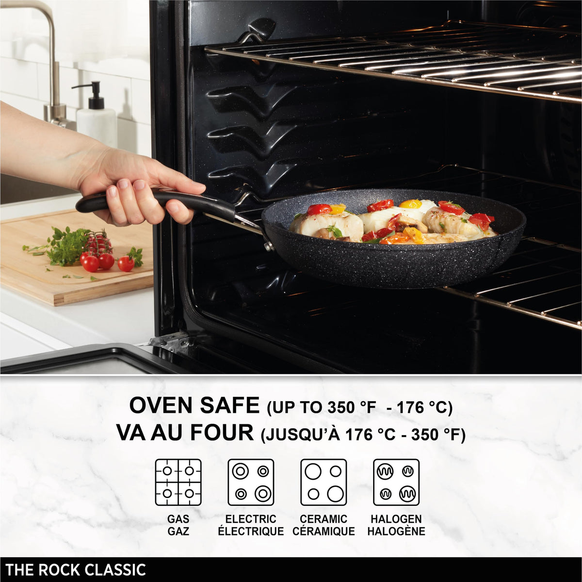 Starfrit The Rock 20cm (8") Non-Stick Fry Pan - Durable Forged Aluminum - Oven Safe - PFOA Free - Easy to Clean - Black 🍁 All In One Marketplace Canada