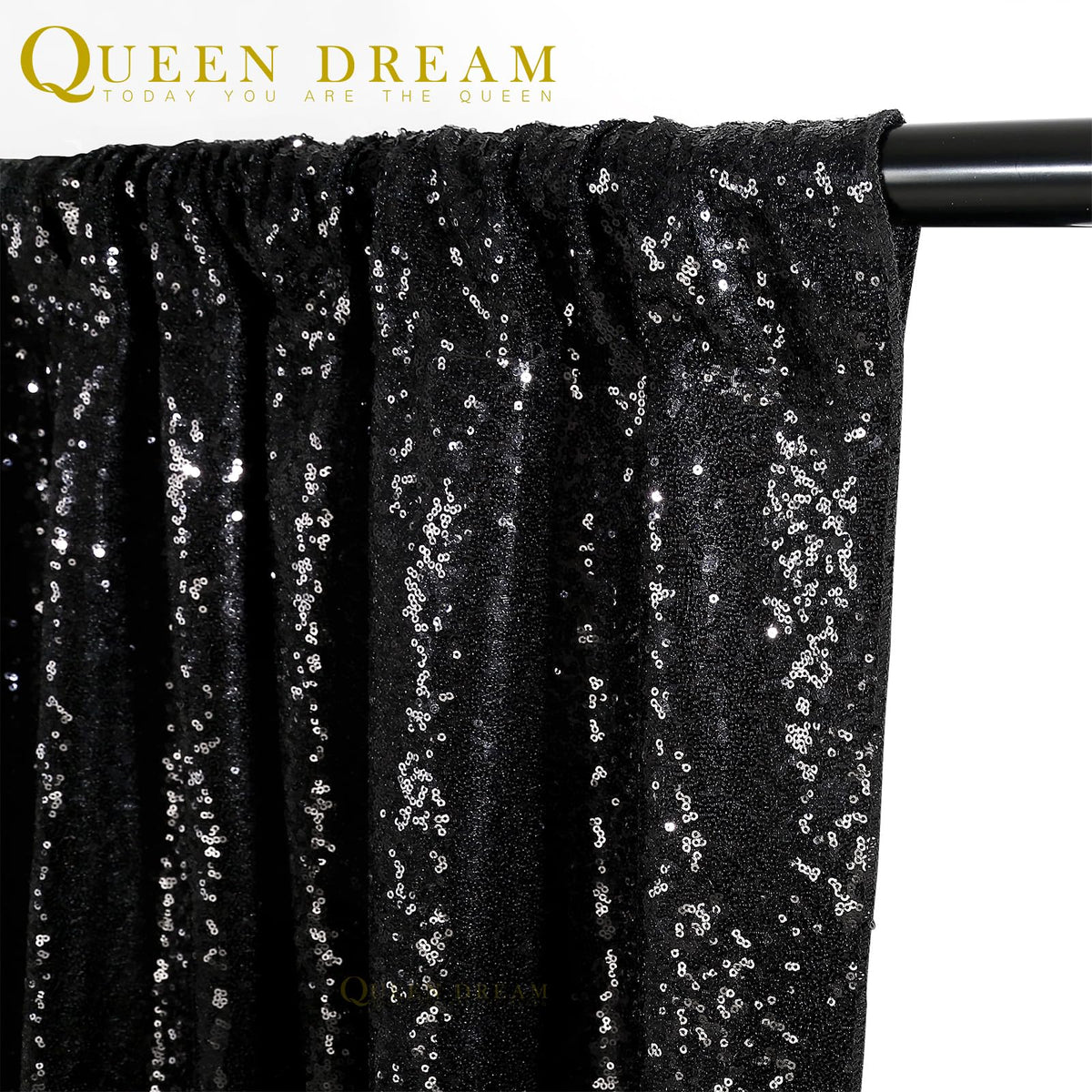 Black Backdrop for Graduation Decorations: 2ftx8ft Black Sequin Halloween Backdrop Curtains Panels Wedding Ceremony Party Home Decorations 3 Packs