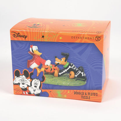 Department 56 Disney Village Halloween Accessories Donald and Pluto's Tussle Figurine, 2.25 Inch, Multicolor