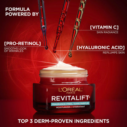 L’Oréal Paris Day Moisturizer, Revitalift Triple Power LZR, With Pro-Retinol, Vitamin C + Hyaluronic Acid, Reduces Look of Wrinkles, Firms Skin, Smoother Texture, Fragrance-Free, Skincare, 50 ml 🍁 All In One Marketplace Canada