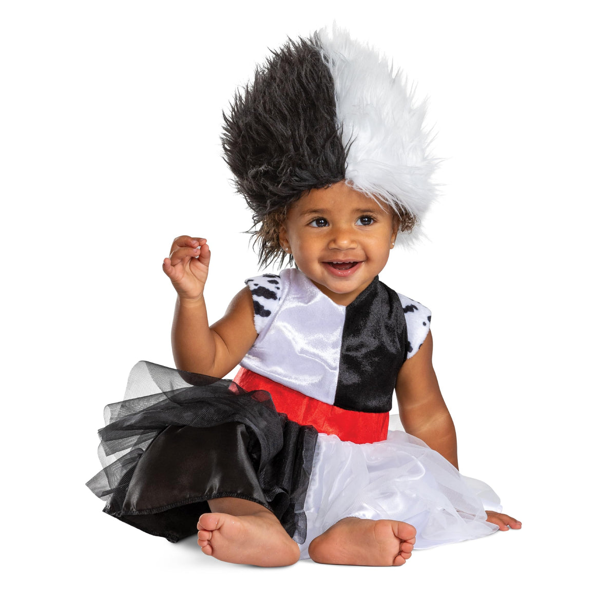 Cruella Infant Costume, Official Disney Baby Costume Outfit for Halloween, (6-12 months)