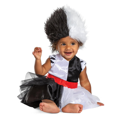 Cruella Infant Costume, Official Disney Baby Costume Outfit for Halloween, (12-18 mths)