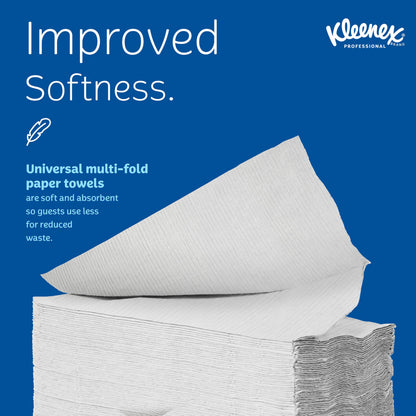 Kleenex Professional Universal Multifold Paper Towels, Bulk (02046), Absorbency Pockets, 9.2" x 9.4" Towel, White (150 Sheets/Pack, 8 Packs/Case, 1,200 Sheet Total) 🍁 All In One Marketplace Canada
